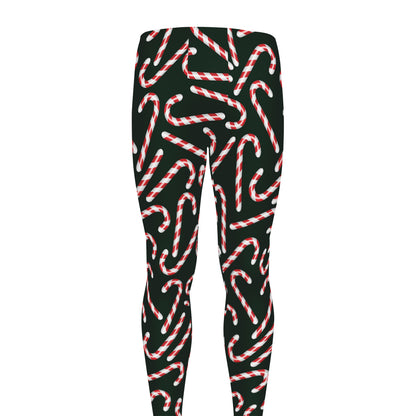 Christmas Candy Cane Pattern Print Men's leggings