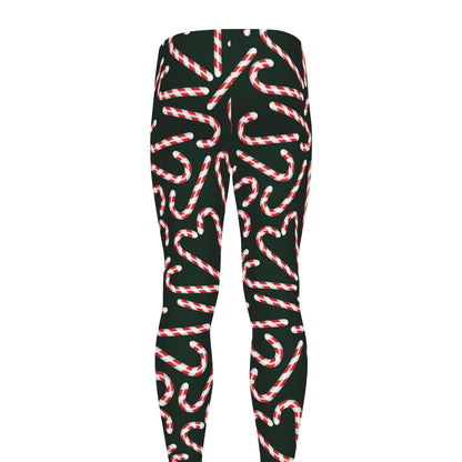 Christmas Candy Cane Pattern Print Men's leggings