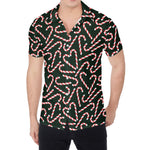 Christmas Candy Cane Pattern Print Men's Shirt