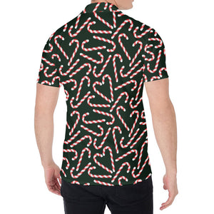 Christmas Candy Cane Pattern Print Men's Shirt