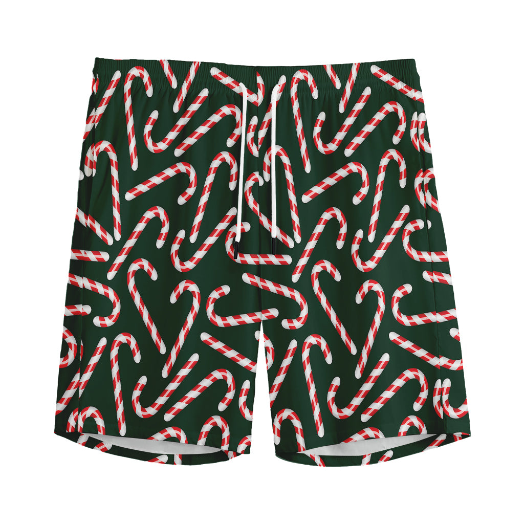 Christmas Candy Cane Pattern Print Men's Sports Shorts