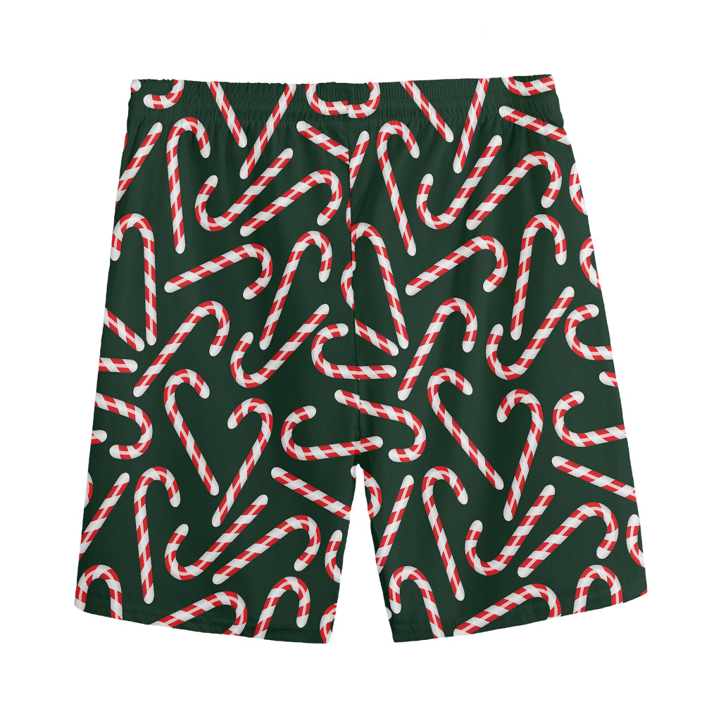 Christmas Candy Cane Pattern Print Men's Sports Shorts