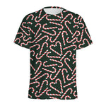 Christmas Candy Cane Pattern Print Men's Sports T-Shirt