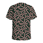 Christmas Candy Cane Pattern Print Men's Sports T-Shirt