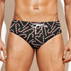 Christmas Candy Cane Pattern Print Men's Swim Briefs