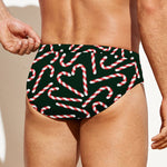 Christmas Candy Cane Pattern Print Men's Swim Briefs