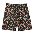 Christmas Candy Cane Pattern Print Men's Swim Trunks