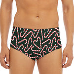 Christmas Candy Cane Pattern Print Men's Triangle Swim Briefs