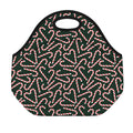 Christmas Candy Cane Pattern Print Neoprene Lunch Bag