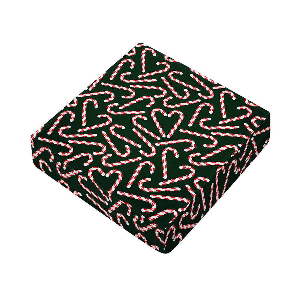 Christmas Candy Cane Pattern Print Outdoor Seat Cushion Cover