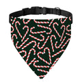 Christmas Candy Cane Pattern Print Over The Collar Dog Bandana