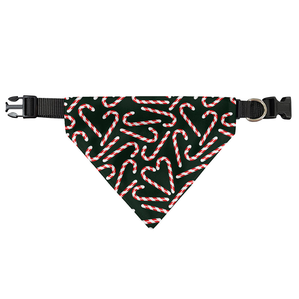 Christmas Candy Cane Pattern Print Over The Collar Dog Bandana