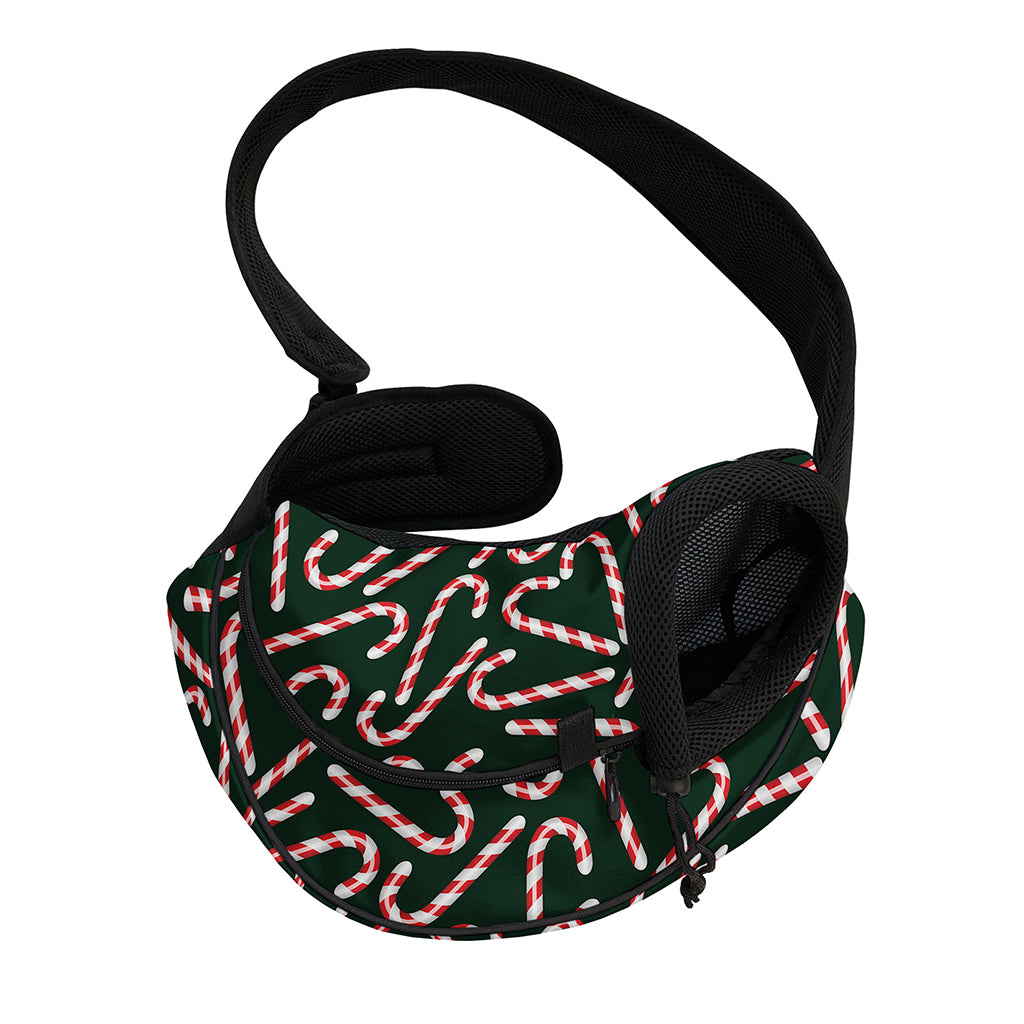 Christmas Candy Cane Pattern Print Pet Sling Carrier