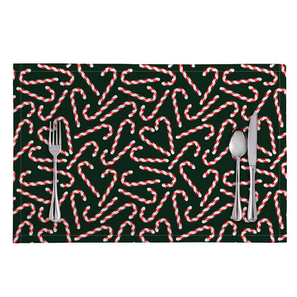 Christmas Candy Cane Pattern Print Placemat