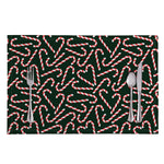 Christmas Candy Cane Pattern Print Placemat