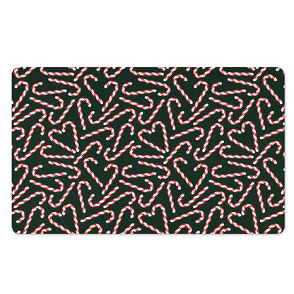 Christmas Candy Cane Pattern Print Polyester Doormat