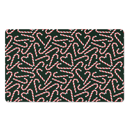 Christmas Candy Cane Pattern Print Polyester Doormat