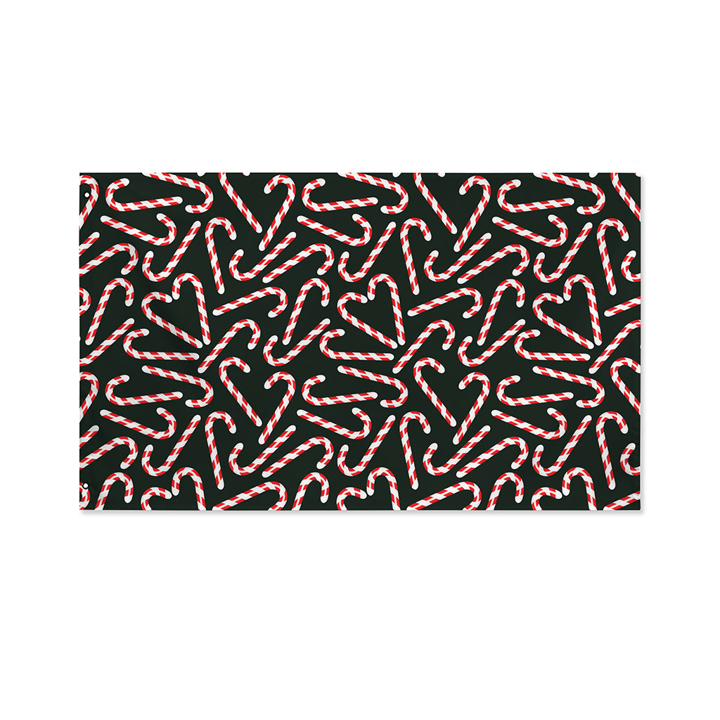Christmas Candy Cane Pattern Print Polyester Flag
