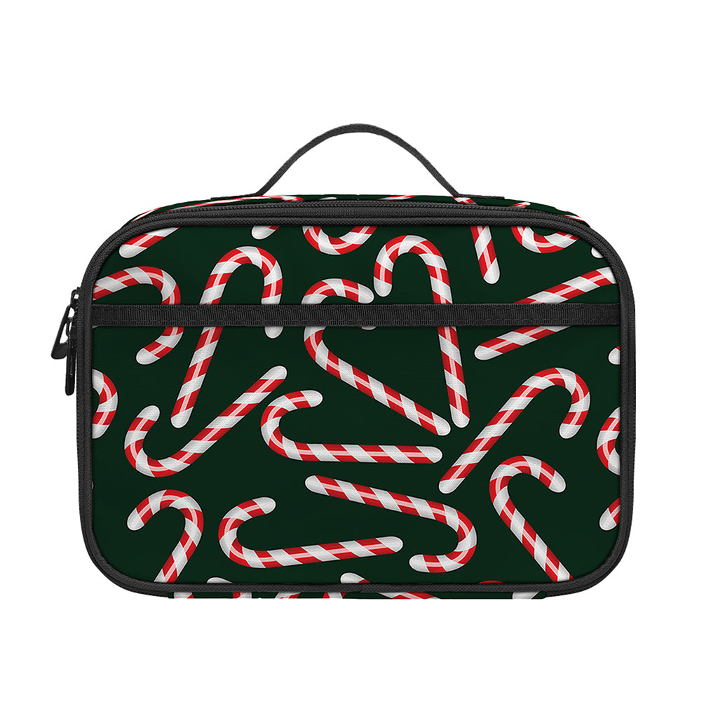 Christmas Candy Cane Pattern Print Portable Lunch Bag