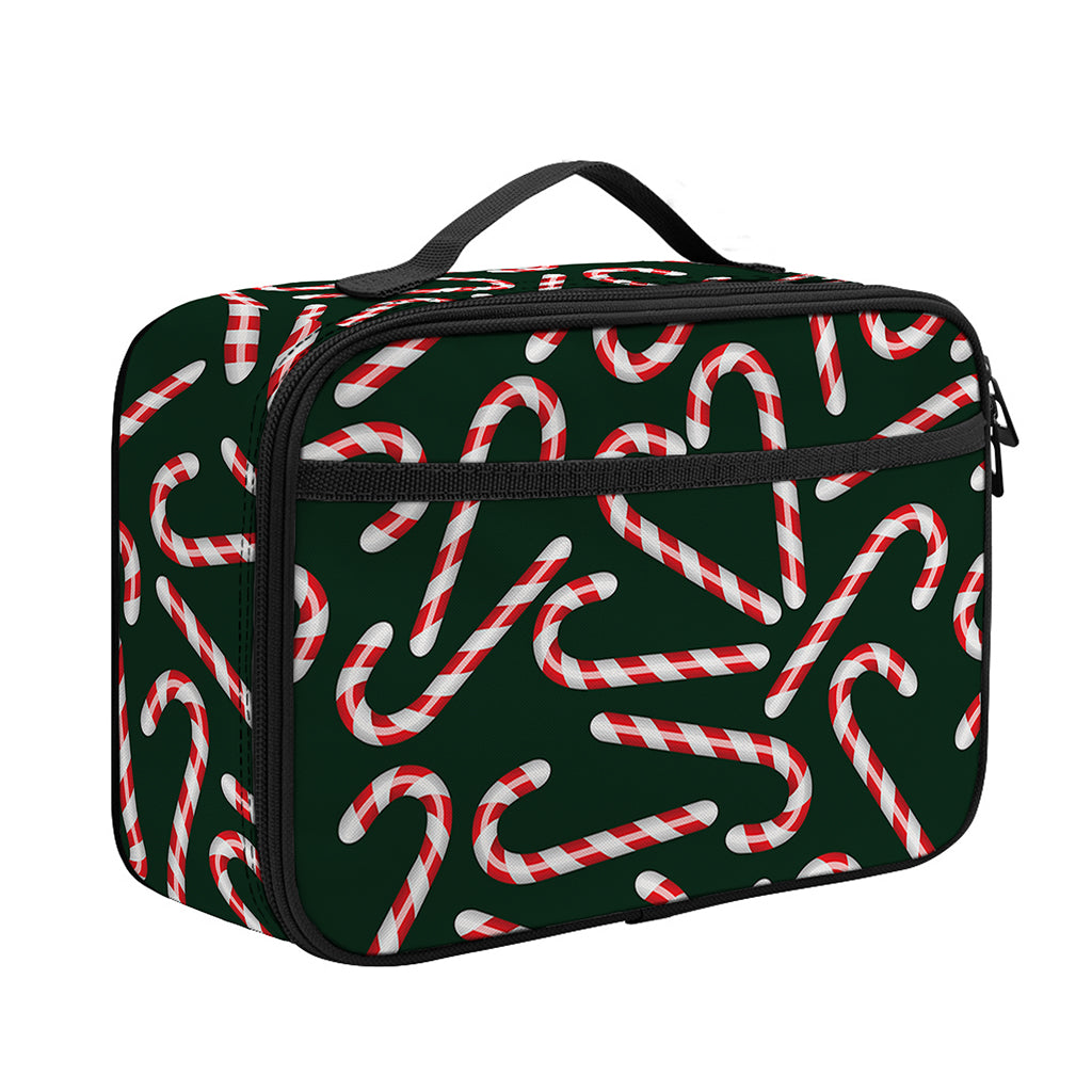 Christmas Candy Cane Pattern Print Portable Lunch Bag