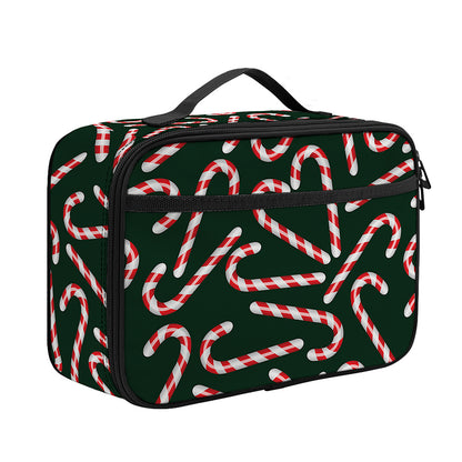 Christmas Candy Cane Pattern Print Portable Lunch Bag