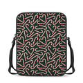 Christmas Candy Cane Pattern Print Rectangular Crossbody Bag