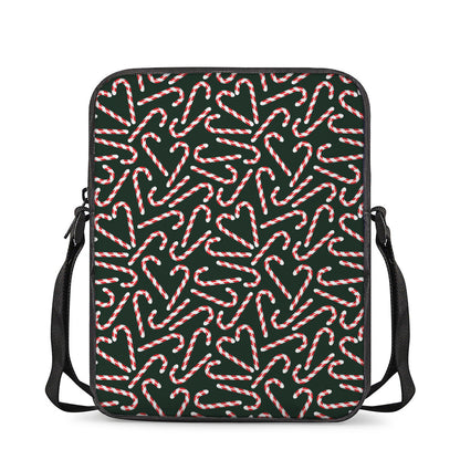 Christmas Candy Cane Pattern Print Rectangular Crossbody Bag