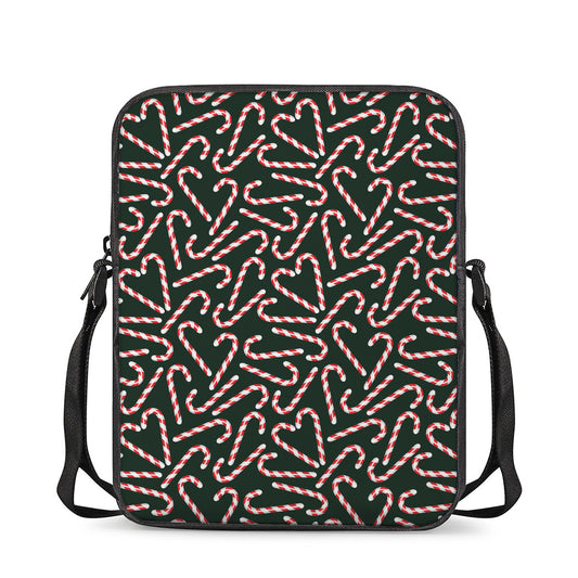 Christmas Candy Cane Pattern Print Rectangular Crossbody Bag