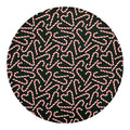 Christmas Candy Cane Pattern Print Round Blanket
