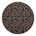 Christmas Candy Cane Pattern Print Round Blanket