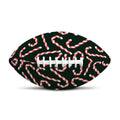 Christmas Candy Cane Pattern Print Rugby Ball
