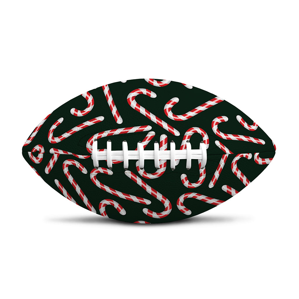Christmas Candy Cane Pattern Print Rugby Ball