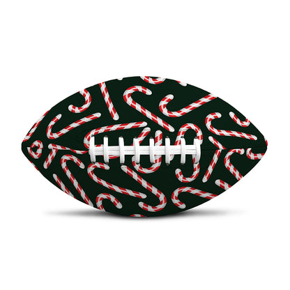 Christmas Candy Cane Pattern Print Rugby Ball