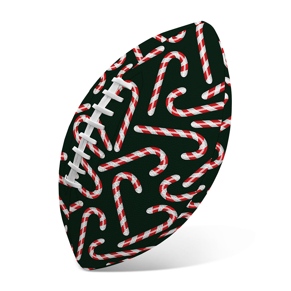 Christmas Candy Cane Pattern Print Rugby Ball