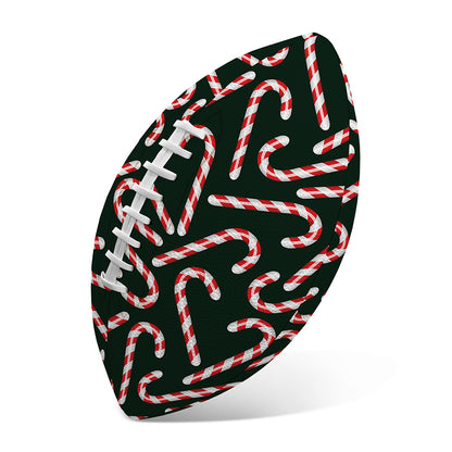 Christmas Candy Cane Pattern Print Rugby Ball