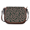 Christmas Candy Cane Pattern Print Saddle Bag