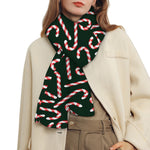 Christmas Candy Cane Pattern Print Scarf