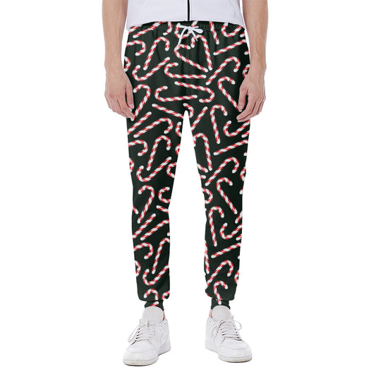 Christmas Candy Cane Pattern Print Scuba Joggers