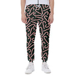 Christmas Candy Cane Pattern Print Scuba Joggers