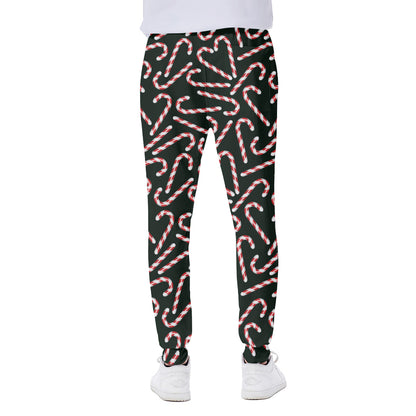 Christmas Candy Cane Pattern Print Scuba Joggers