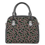 Christmas Candy Cane Pattern Print Shoulder Handbag