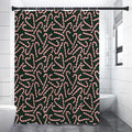 Christmas Candy Cane Pattern Print Shower Curtain