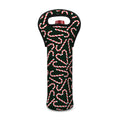 Christmas Candy Cane Pattern Print Single Neoprene Wine Tote