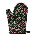 Christmas Candy Cane Pattern Print Single Oven Mitt