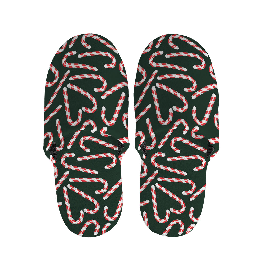Christmas Candy Cane Pattern Print Slippers