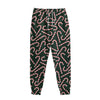 Christmas Candy Cane Pattern Print Sweatpants