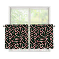 Christmas Candy Cane Pattern Print Tier Curtains