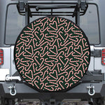 Christmas Candy Cane Pattern Print Tire Cover