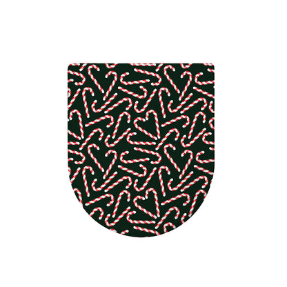 Christmas Candy Cane Pattern Print Toilet Lid Cover