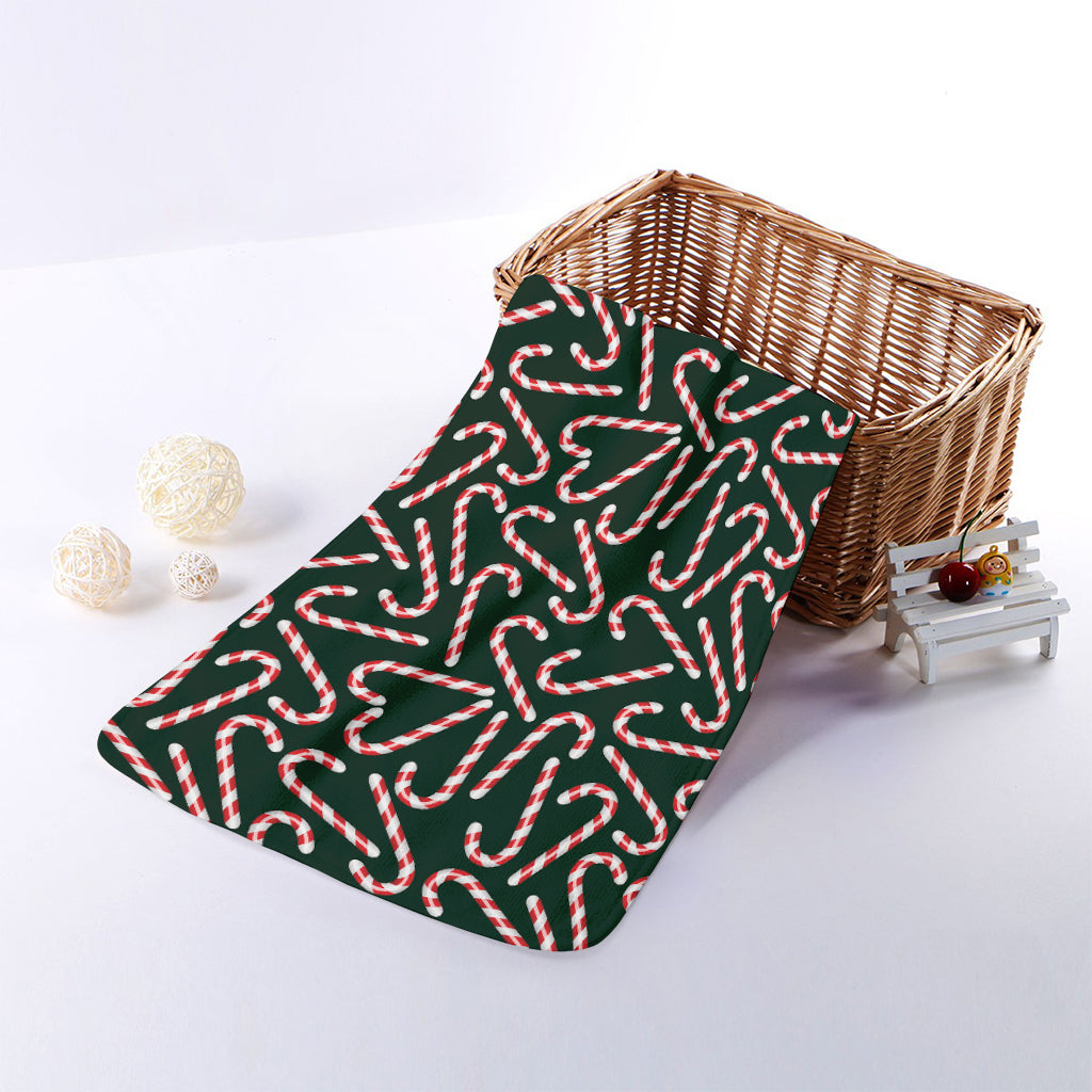 Christmas Candy Cane Pattern Print Towel